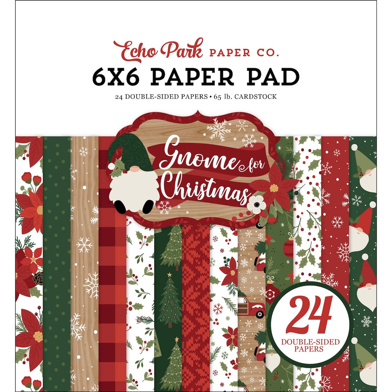 Echo Park Double-Sided Paper Pad 6&#x22; x 6&#x22; 24 ct. Gnome For Christmas